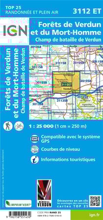 3112ET - forêts de Verdun et du Mort-Homme - champ de bataille de Verdun (4e édition)