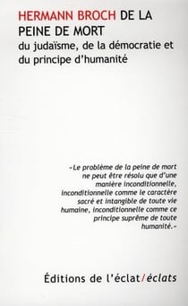 De la peine de mort, du judaïsme, de la démocratie et du principe d'humanité