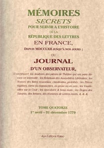 Mémoires secrets ou journal d'un observateur t.14 1779