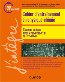 Cahier d'entraînement en physique-chimie - classes prépas