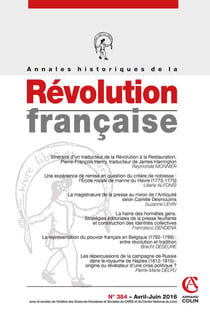 Annales historiques de la révolution française n.384 : avril/juin 2015