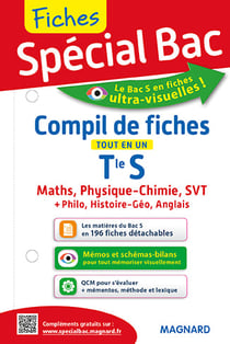 Fiches spécial bac : maths, physique-chimie, SVT + philo, histoire-géo, anglais - terminale S