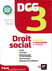 Dcg 3 - droit social - manuel et applications - millesime 2020-2021 (édition 2020/2021)