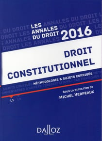 ANNALES DROIT CONSTITUTIONNEL 2016