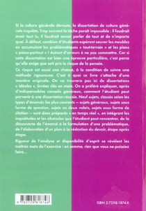 Culture generale - methodologie de la dissertation