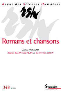 Revue des Sciences Humaines n.348 : romans et chansons