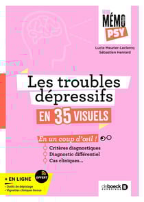 Mon mémo psy : Les troubles dépressifs en 30 visuels : Critères diagnostiques, diagnostic différentiel, cas cliniques en un coup d'oeil