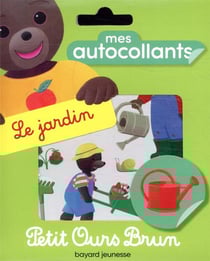 Petit ours brun - mes autocollants - le jardin