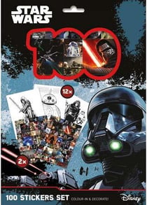 100 autocollants et 12 coloriages disney - star wars