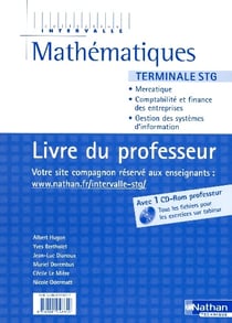 Mathématiques - terminale STG - spécialité MCG - livre du professeur (édition 2006)