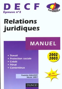 Decf 2 - relations juridiques 2002-2003 - manuel - 7e edition