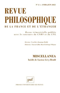 Revue philosophique de la France et de l'étranger n.146 (édition 2021)