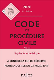 Code de procédure civile (édition 2020)
