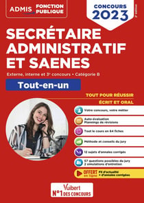 Concours secrétaire administratif et SAENES : catégorie B tout-en-un externe et interne - concours 2023