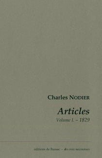 Articles Tome 1 - 1829