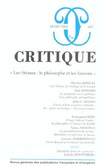 Revue Critique n.682 : Léo Strauss: le philosphe et les faucons