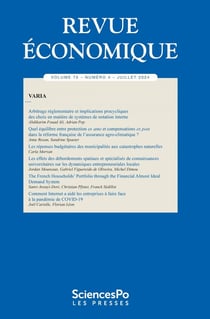 Revue Economique Tome 75 : Economie des Outre-Mar français