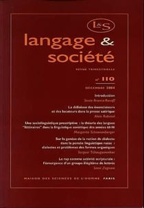 Langage & société n.110