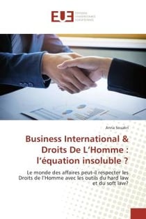 Business International & Droits De L'Homme : l'equation insoluble ? : Le monde des affaires peut-il respecter les Droits de l'Homme avec les outils du hard law et du soft