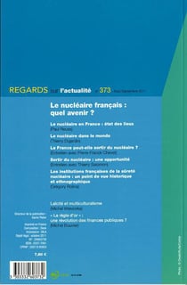 Regards sur l'actualite n.373 - le nucléaire français - quel avenir?