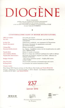 REVUE DIOGENE n.237 : world Humanities Forum : universalismes, cultures et identités multiples