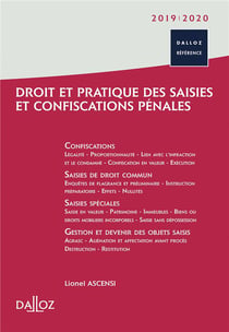 CONFISCATIONS ET SAISIES EN MATIERE PENALE