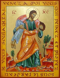 Image - icône de Jésus miséricordieux, le bon pasteur - par lot de 20