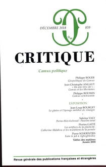 Revue Critique n.859 : Camus politique