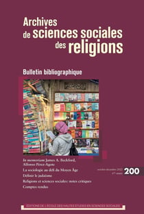 Archives de sciences sociales des religions n.200 : bulletin bibliographique