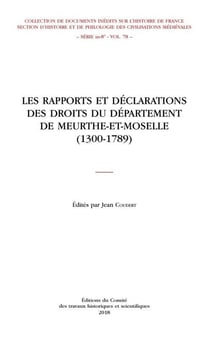 Les rapports et déclarations de droits du département de Meurthe et Moselle