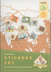 STICKERS PARCOURIR LE MONDE 64 EPINGLES ET 64 STICKERS
