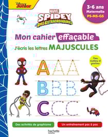 Spidey et ses amis extraordinaires - Mon cahier effaçable - PS, MS, GS - J'écris les lettres majuscules