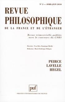 Revue philosophique de la France et de l'étranger n.135/2 : Peirce, Lavelle, Hegel