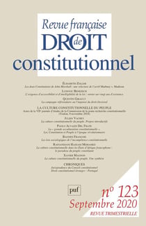 Revue française de droit constitutionnel n.3 (édition 2020)