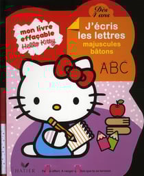 Hello kitty - mon livre effaçable - j'écris les lettres majuscules bâtons