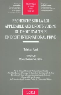 Recherche sur la loi applicable aux droits voisins du droit d'auteur en droit in - vol425