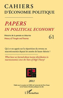 Cahiers d'économie politique n°.61 - paper in political economy