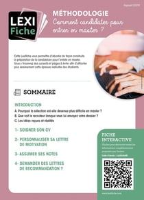 Méthodologie : comment candidater pour entrer en master