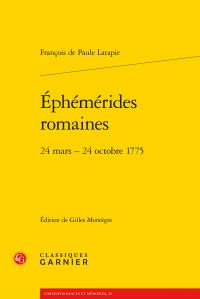 Éphémérides romaines - 24 mars - 24 octobre 1775