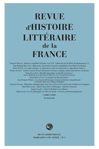 Revue d'histoire littéraire de la France n.1 : 2019, 119e année - varia