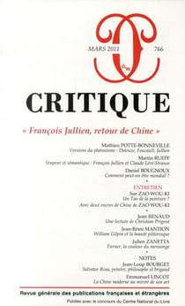 Revue Critique n.766 : « François Jullien, retour de Chine »
