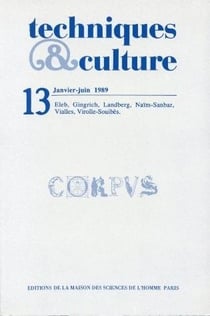 REVUE TECHNIQUES ET CULTURES n.13 : corpus