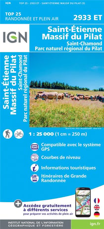2933ET - Saint-Etienne, Massif du Pilat, Saint-Chamond, Parc naturel régional du Pilat (3e édition)