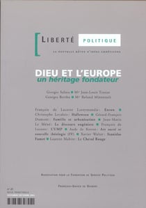 Liberté politique n.21 : Dieu et l'Europe, un héritage fondateur