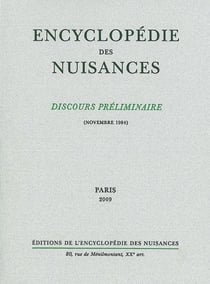 Encyclopedie des Nuisances : discours préliminaire