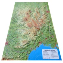 Carte en relief du Massif Central