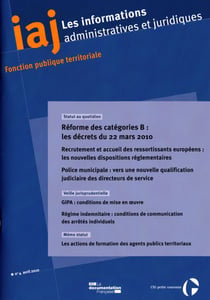 Informations administratives juridiques n.4 - réforme des catégories b : les décrets du 22 mars 2010