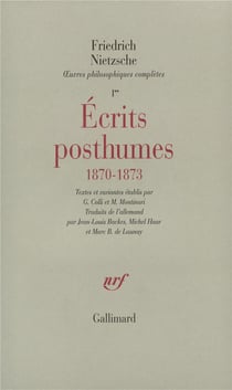 Écrits posthumes (1870-1873)