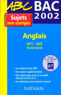 Anglais - non corriges - edition 2002