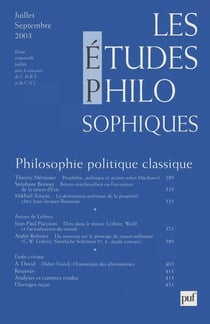 Revue Les études philosophiques n.2003/3 : Machiavel